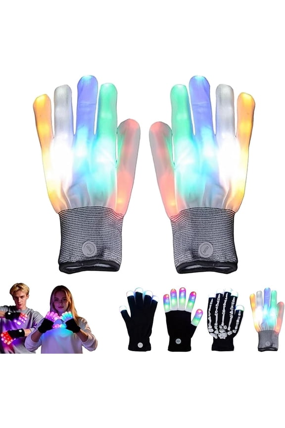 Gloving Light Gloves LED Finger Fingertip Lights up 7 Colors Flashlight Knitted Super Gloves for Rave Gloving Lighting
