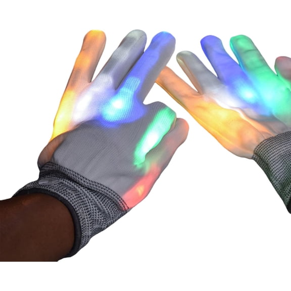 Gloving Light Gloves, LED Half Finger Gloves with 6 Color Modes for Adults, Cool Rave Party, Festival Accessories