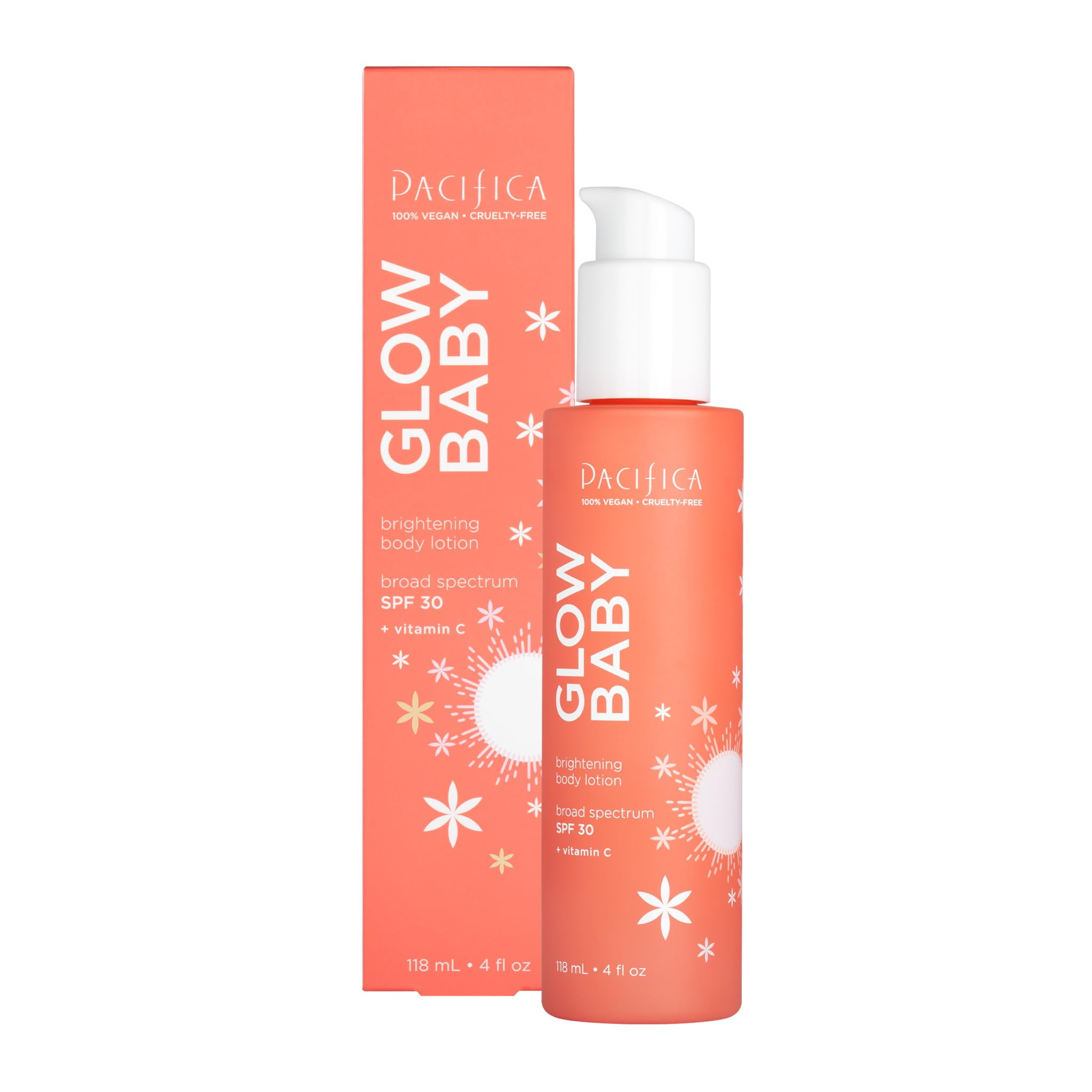 Glow Baby Spf 30 Brightening Body Lotion, Sunscreen, Vitamin C, Sun Protection, Broad Spectrum Uva/Uvb, Hydrating, Moisturizing, Chemical Sunscreen, Vegan