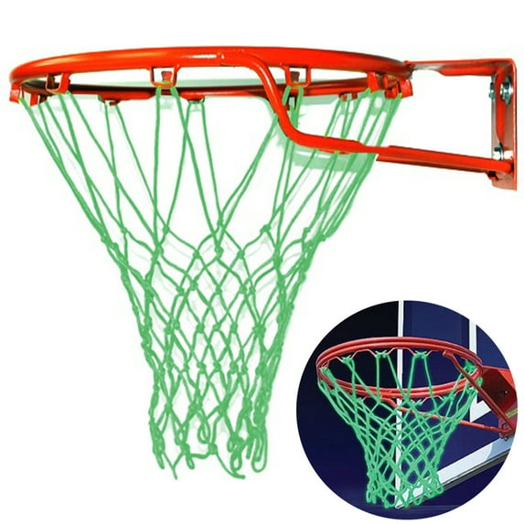 Glow Basketball Net Outdoor Indoor Heavy Duty Basketball Net All Weather Anti Whip 12 Loops
