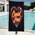 thumbnail image 1 of Glow Beach Towel - Bold Cursive ' Cancel ' Design with Sparkles & Dripping Red Accents - Perfect for Pool & Travel, 1 of 6