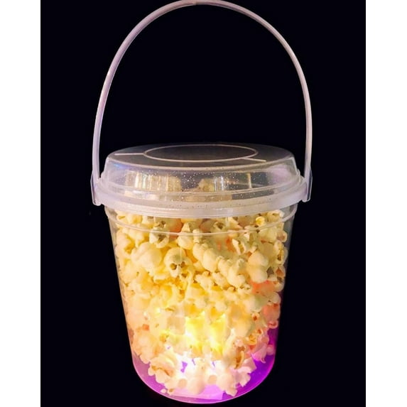 Glow Bucket for Popcorn, Cotton Candy, Mini Donut (2 Buckets)