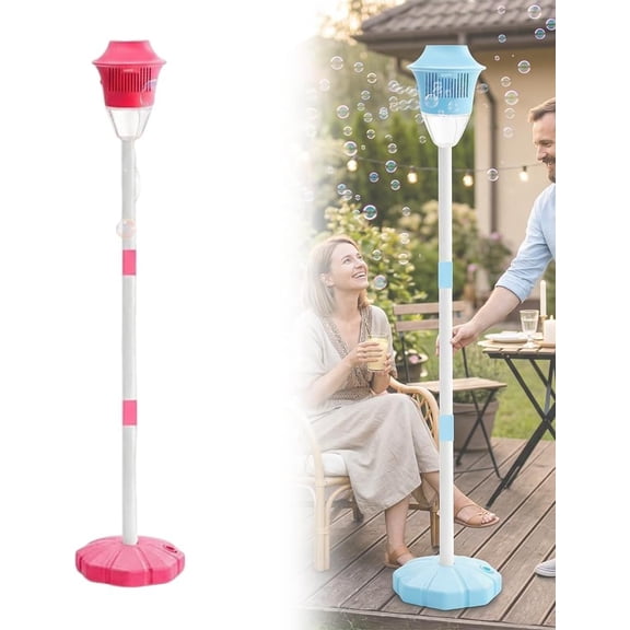 Glow Burst Bubble Fountain, Automatic Bubble Machine for Kids, Street Lamp Bubble Machine with One-Button Start