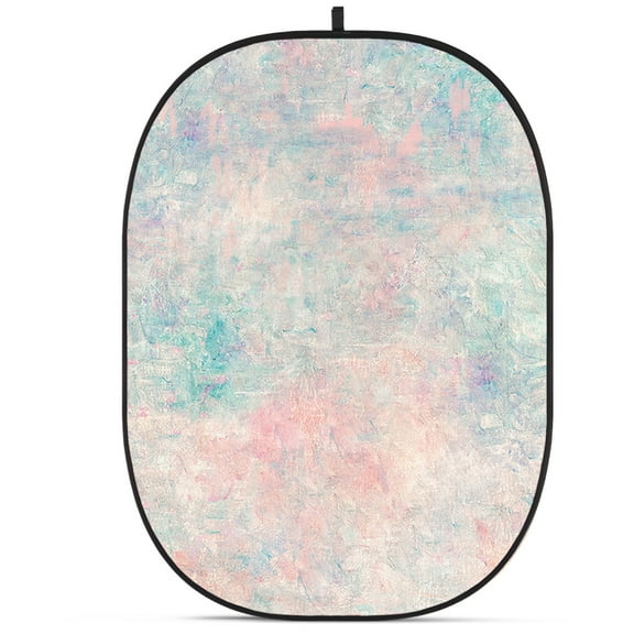 Glow CBA-PF0003 5x6.5' Fabric Collapsible Backdrop, Floral Painting