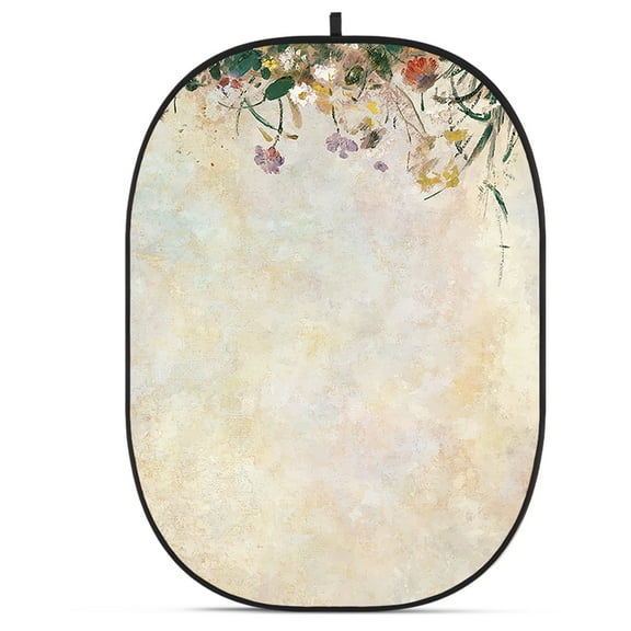 Glow CBA-PF0006 5x6.5' Fabric Collapsible Backdrop, Floral Painting