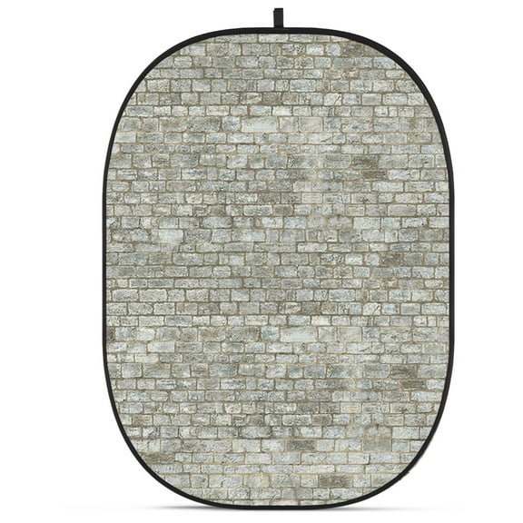Glow CBA-WB0010 5x6.5' Fabric Collapsible Backdrop, Brick Wall