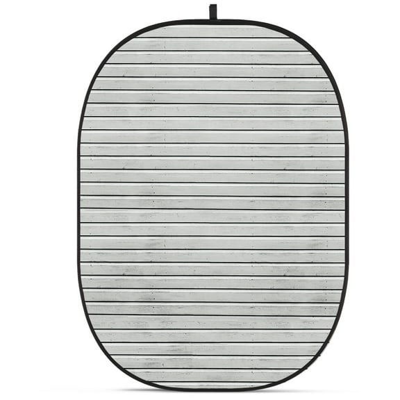 Glow CBA-WW0003 5x6.5' Fabric Collapsible Backdrop, Wooden Wall