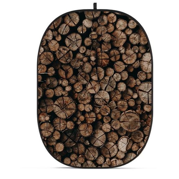 Glow CBA-WW0010 5x6.5' Fabric Collapsible Backdrop, Wooden Wall