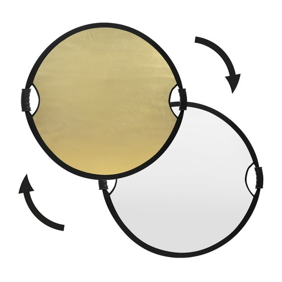 Glow Circular Collapsible Reflector with Handles (32", Wave Gold/White)