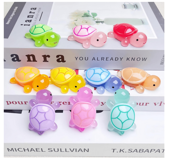 Glow in The Dark 3D Resin Turtles Miniature Garden Figurines ...