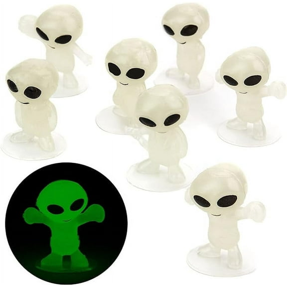 Glow in The Dark Alien Figurines for Kids - 100 Pcs Small Halloween Toys for Halloween Party Favors - 1" Bulk Toys Goodie Bag Pinata Stuffers - Bulk Gifts for Kids - Vending Machine Toy