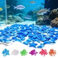 thumbnail image 1 of Glow in the Dark Aquarium Decor, Luminous Artificial Starfish Sea Shells, 100 Pcs Glowing Stones for Freshwater Saltwater Tank, Night Light Fish Tank Decor by PALIFEUR, 1 of 7