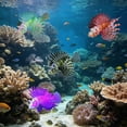thumbnail image 1 of Glow In The Dark Artificial Lionfish, Colorful Aquarium Landscape Decor, Suction Cup Mounted Fake Fish, Lifelike Underwater Ornament, Creative Fluorescent Accessory for Fish Tank Decoration, Purple, 1 of 7