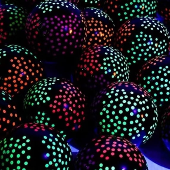 Glow in The Dark Balloons,5-Pack 11 Inch Star Dot Party Decorations with Light Absorbing Pattern,Romantic Luminous Indoor Outdoor Celebration Supplies