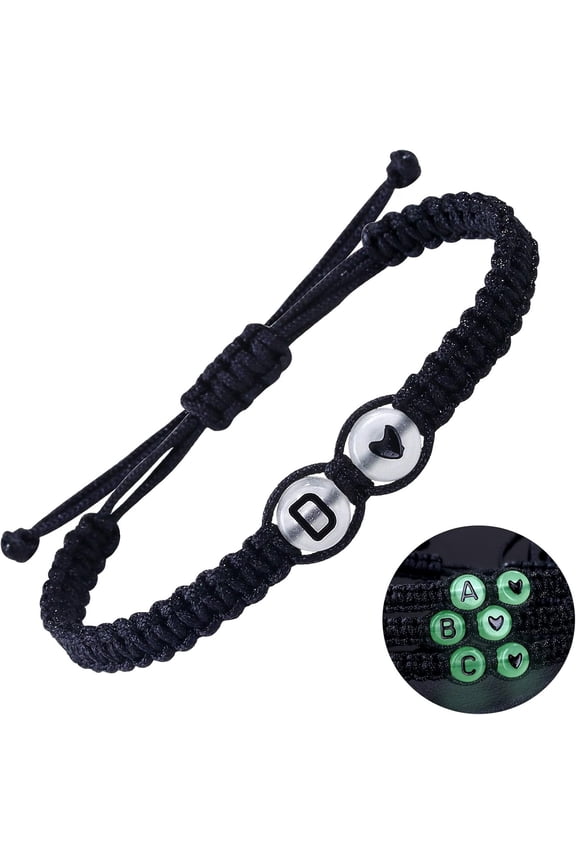 Glow In The Dark Bracelets Best Friend Bracelet,Matching Couple Bracelets Initial Letter Heart Love friendship Bracelets,Couple Gifts,Long Distance Touch Relationship Gifts