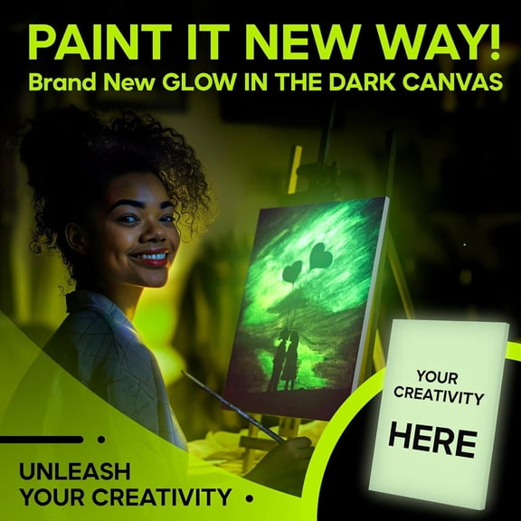 Glow in The Dark Canvas Boards  2 Pack of 1014 Painting Panels  Neon-Ready Art Canvases for Acrylic, Oil & Glow Paints  Creative Gift for Artists, Kids & Decoration