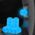 thumbnail image 1 of Glow in The Dark Car Tire Valve Caps 4PCS Luminous Fluorescent Waterproof Wheel Air Stem Covers Universal Fit for Cars Trucks Motorcycles Easy Install No Tool Required(Blue), 1 of 6