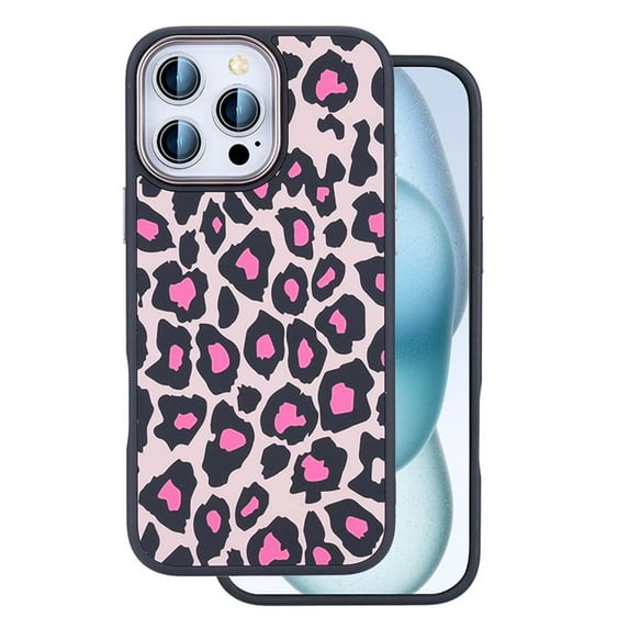 Glow in the Dark, Case Designed for iPhone 13 Pro, Compatible with MagSafe - Cute Protective Leopard Print Luminous Ultra Slim Phone Cover for Women Girls for iPhone 13 Pro, Pink