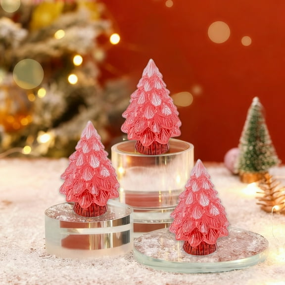 Glow in The Dark Christmas Tree Ornaments, Mini Luminous Resin Christmas Decorations, Realistic Pine Tree Crafts for DIY Holiday Decor, Festive Tabletop & Tree Ornaments