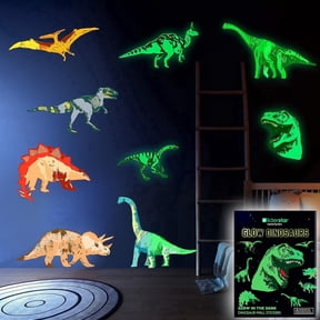 Glow in The Dark Dinosaur Wall Decals for Kids Removable Dino Stickers for Ceiling, Bedroom, Nursery or Playroom Self-Adhesive Wall Decor, Gift Idea for Boys and Girls, Easy to Apply