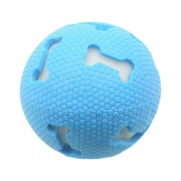 Glow in Dark Dog Teeth Cleaning Ball, TPR Non Toxic Material with Hollow Bone Pattern, Light Up Throwing Game Toy for Interactive Play and Oral Health