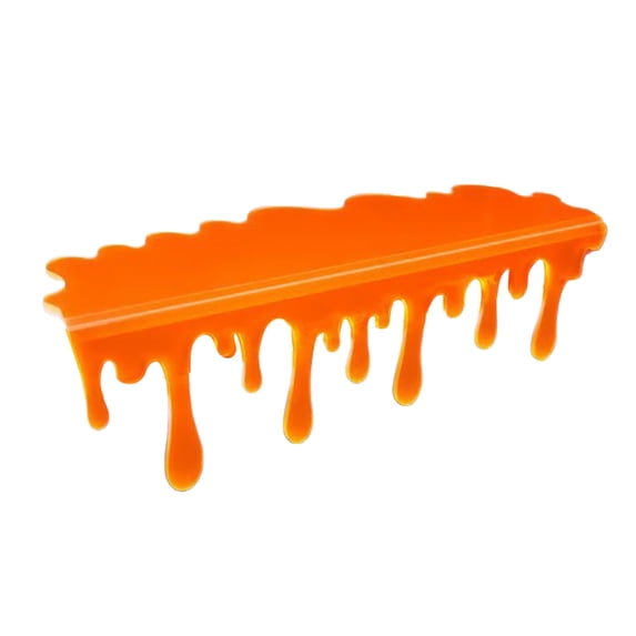 Glow In The Dark Dripping Slime Floating Shelf, Acrylic Halloween Slime Wall Mount Display Shelf, Spooky Neon Ledge Rack for Collectibles Figurines Goth Bedroom Halloween Decor