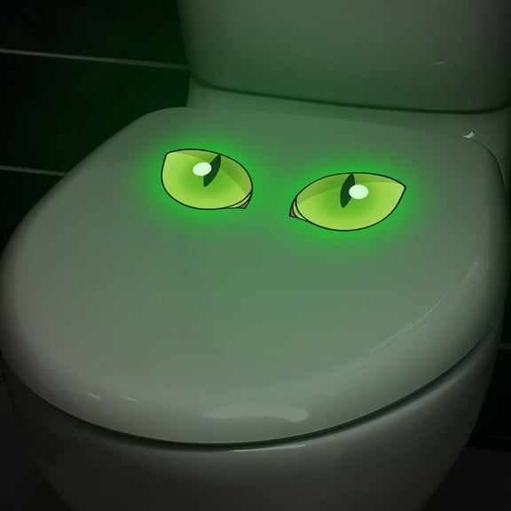 Glow In The Dark Eye Stickers, Removable PVC Wall Glass Decals, No Trace Reusable Self Adhesive Decor, Halloween Themed Art Sticker for Toilet Tile Home Room Party Decoration