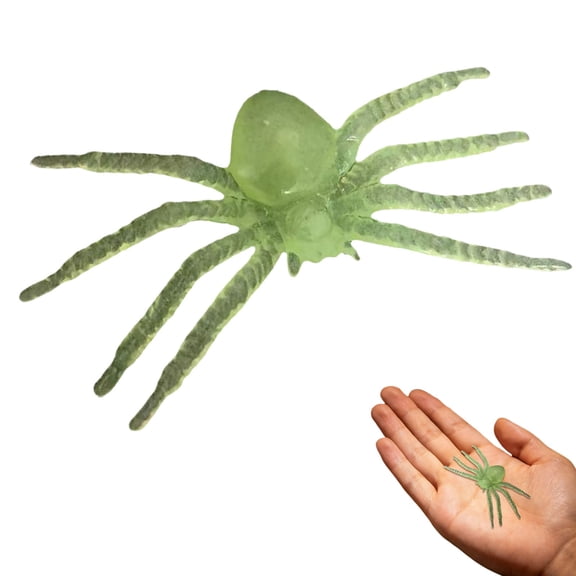 Glow in the Dark Fake Spiders, 2 Styles Realistic Halloween Plastic Spider Decorations, Flexible Prank Props for Haunted House, Spider Web, Yard & Party Decor