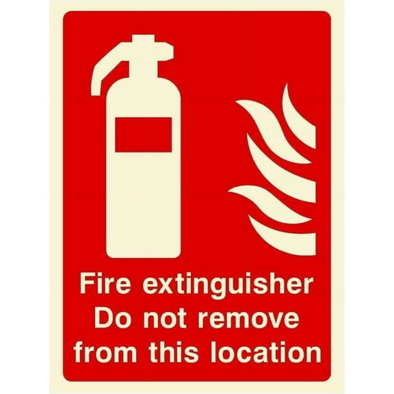 Glow In The Dark Fire Extinguisher Do Not Remove Sign Emergency & Exit Signs Metal Sign Tin Sign 8x12 Inch - Caution Safety Warning Security Signs Indoor & Outdoor Signs for Home, Office, Work