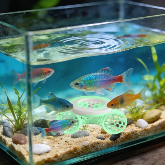 Glow in the Dark Floating Betta Activity Tunnel, Aquarium Hideout and Shrimp Cave, Interactive Fish Tank Decor and Stress Relief Resting Spot for Betta Fish and Smallfish Shrimp