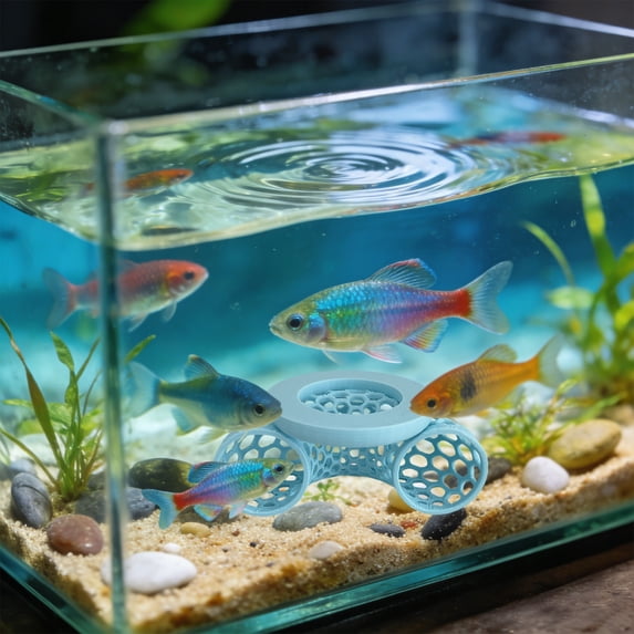 Glow in the Dark Floating Betta Tunnel, Aquarium Hideout Cave, Interactive Fish Tank Decoration, Stress Relief Resting Shelter for Betta Fish, Small Fish and Shrimp