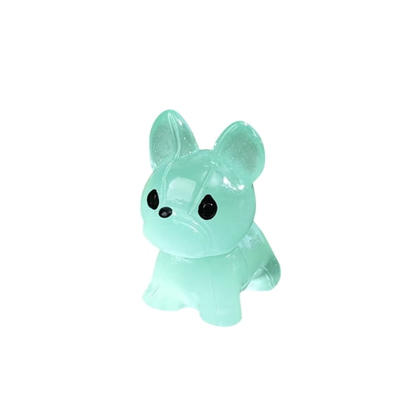Glow in the Dark French Bulldog Statue, Luminous Resin Frenchie Figurine, Handcrafted Peacock Blue Dog Sculpture, Night Light Home Decor for Pet Lovers, Desk Accent and Collectible Gift