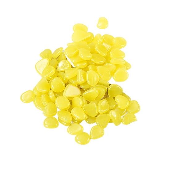 Glow in the Dark Garden Stones, 200 Pcs Yellow Luminous Pebbles for Outdoor Pathway, Glowing Rocks for Walkway Yard Landscaping, Night Light Decorative Stones for Fish Tank Aquarium