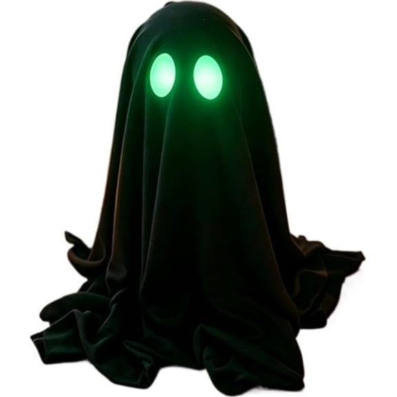 Glow in the Dark Ghost Halloween Decorations for Outdoor Indoor, Black Spooky Standing Ghosts Decor for Front Door Porch Garden Home Party Supplies(RL 35cm)