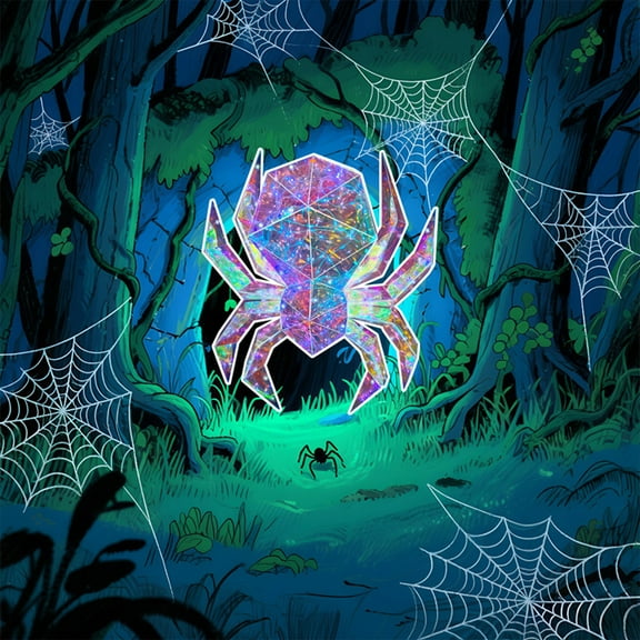 Glow in Dark Giant Spider Statue - Iridescent Huge Tarantula Halloween Decor for Yard, Outdoor & Indoor Scary Decorations with Realistic Details & Weatherproof Design