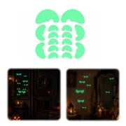 Glow in The Dark Halloween Eyes Stickers, 8 Pair Spooky Green Glowing Eyes Window Clings, Self Adhesive PVC Ghost Eyes Decals for Wall Door Car Window Indoor Outdoor Decor