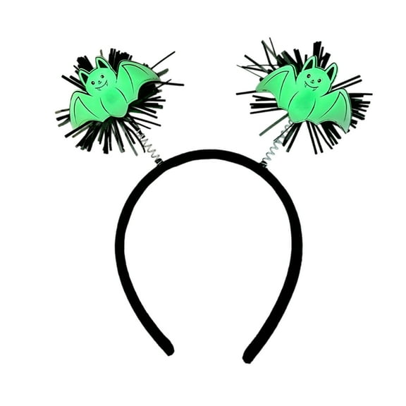 Glow in The Dark Halloween Headband Luminous Skeleton Bats Hairband Glowing Party Hair Accessory Halloween Costume Accessories Ghost Festival Decorations Plastic Glowing Headwear for Adults