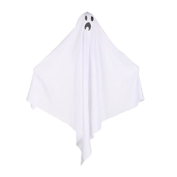 Glow in The Dark Hanging Ghosts, Pack of 2 White Spooky Ghost Decorations for Porch and Tree, Indoor Outdoor Halloween Party Decor, Floating Phantom Silhouette