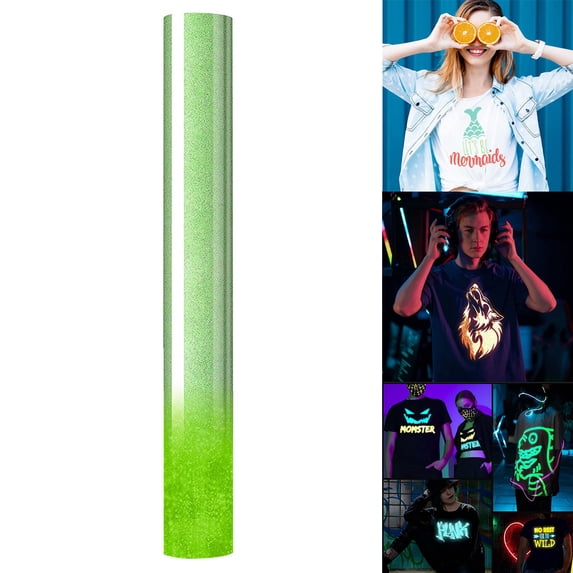 Glow in the Dark Heat Transfer Vinyl HTV Iron On Vinyl for DIY Apparel Craft Cutting Printing Color Changing Luminous Design,heat transfer vinyl,G,1PC