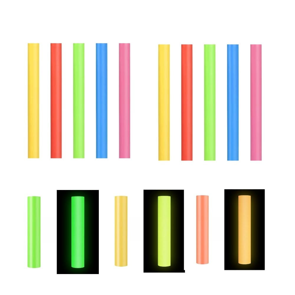 Glow in The Dark Hot Glue Sticks, 60 Pack Luminous Colored Mini Sticks Red Blue Green Yellow Color for Glue Gun - 4" Long x.27" Diameter, for Crafting, Halloween Christmas Decoration, DIY