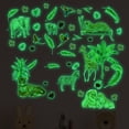 thumbnail image 1 of Glow in The Dark Jungle Animals Wall Decals,Glowing Luminous Safari Animals Wall Stickers Removable self-Adhesive Forest Tiger Elephant Palm Trees Decals for Boys Girls Bedroom Kids Nursery Decoration, 1 of 5