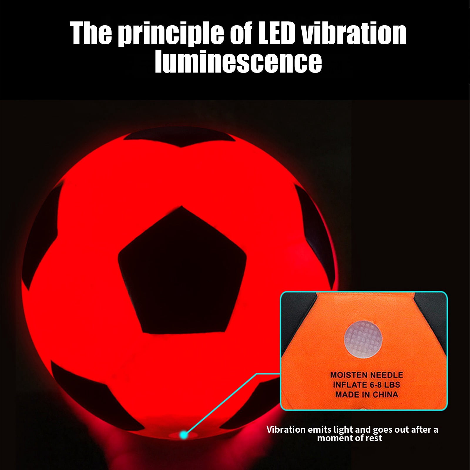 Glow in the Dark LED Soccer Ball, Light Up Night Game Ball with Pre-Installed Batteries, Durable Indoor Outdoor Ball, Ideal Gift for Teen Boys and Girls