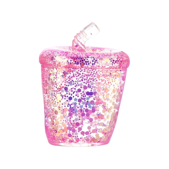 Glow in the Dark Milk Tea Cup Slow Rising Squeeze Toys, Milk Tea Cup Squishies Fidget Toys for Adults, Super Soft Sensory Stress Ball Squeeze Toys for Stress Relief (Hot Pink)