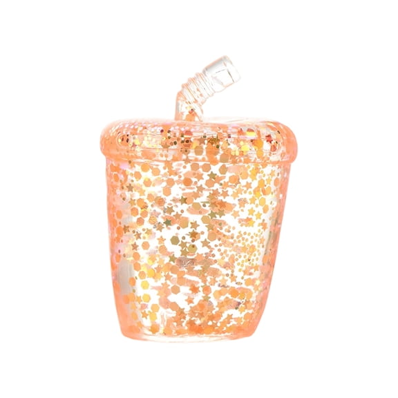 Glow in the Dark Milk Tea Cup Slow Rising Squeeze Toys, Milk Tea Cup Squishies Fidget Toys for Adults, Super Soft Sensory Stress Ball Squeeze Toys for Stress Relief (Saffron)