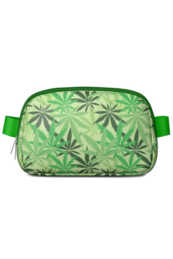 Glow in the Dark Neon Marijuana Leaf Chest Bag – Colorful Weed Fanny Pack for Women with Partitioned Main Pocket – Lightweight Hemp Leaf Waist Pack for Travel & Adventure