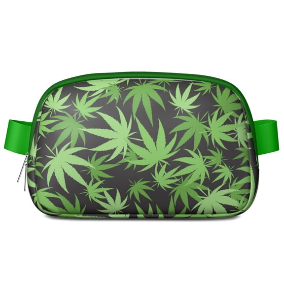Glow in the Dark Neon Marijuana Leaf Chest Bag – Colorful Weed Fanny Pack for Women with Partitioned Main Pocket – Lightweight Hemp Leaf Waist Pack for Travel & Adventure