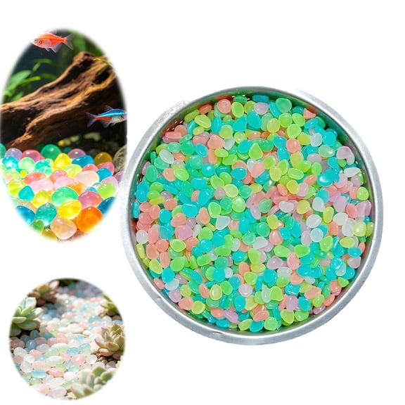 Glow in the Dark Pebbles Irregular Luminous Stepping Stones Colorful Glow Rocks for Landscaping Waterproof Fake River Rocks Perfect for Flower Bed Lawn Yard Walkway Patio Garden Aquarium