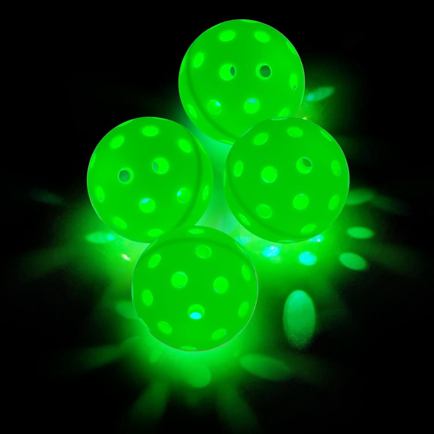 Glow in The Dark Pickleballs Light up Pickleball Balls Indoor Outdoor Pickleballs Usapa Approved, Pickle Balls 4 Pack Sports Equipment Gifts for Pickleball Lovers
