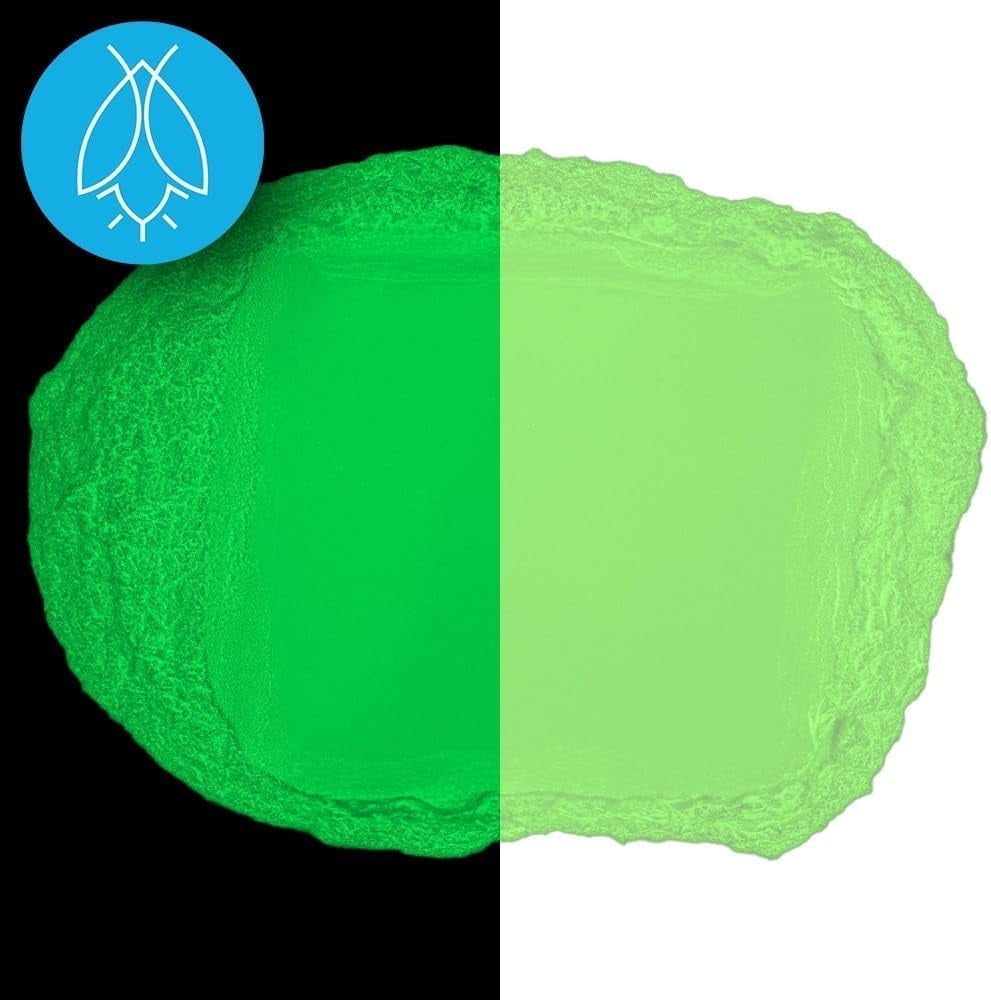 Glow in The Dark Pigment Powder - Neutral and Fluorescent Color for Art Painting, Fine Art, Nail Art Paint, and DIY Crafts - Non-Toxic, Long Lasting 10+ Color Options - Fluorescent Green - (480 Grams)
