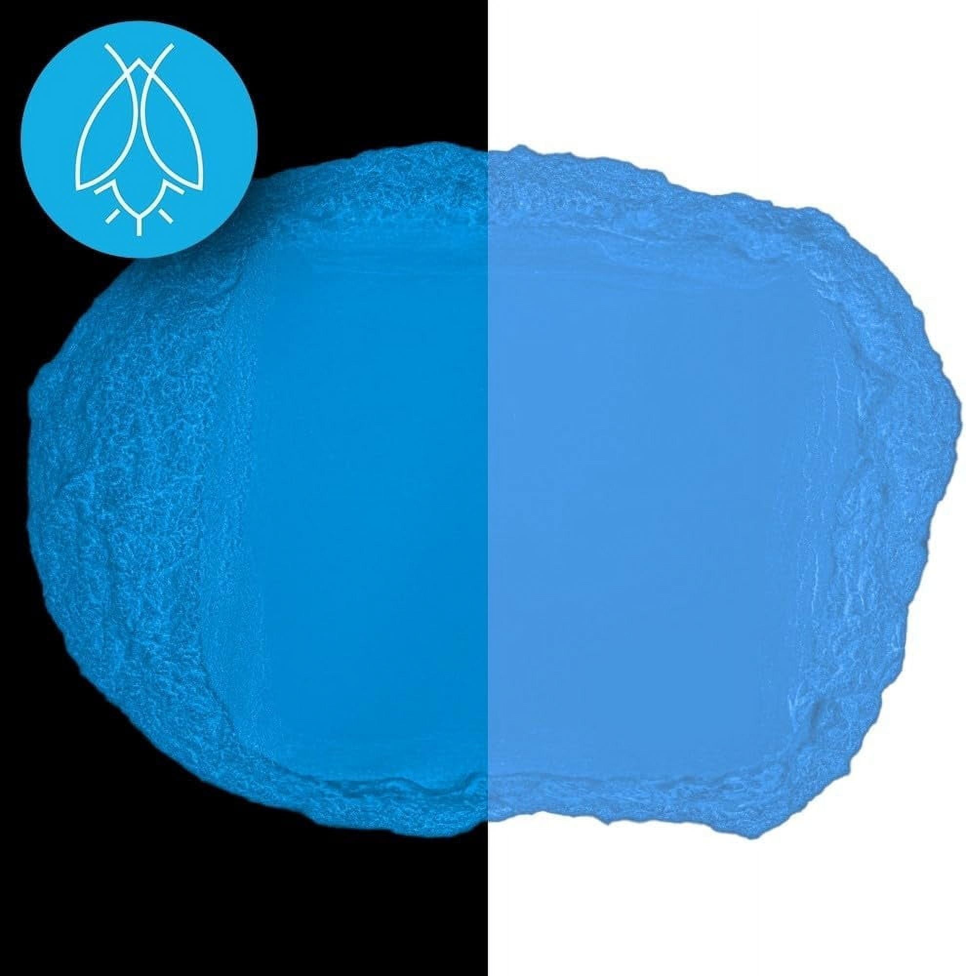 Glow in The Dark Pigment Powder - Neutral and Fluorescent Color for Art Painting, Fine Art, Nail Art Paint, and DIY Crafts - Non-Toxic, Long Lasting 10+ Color Options - Fluorescent Blue - (240 Grams)